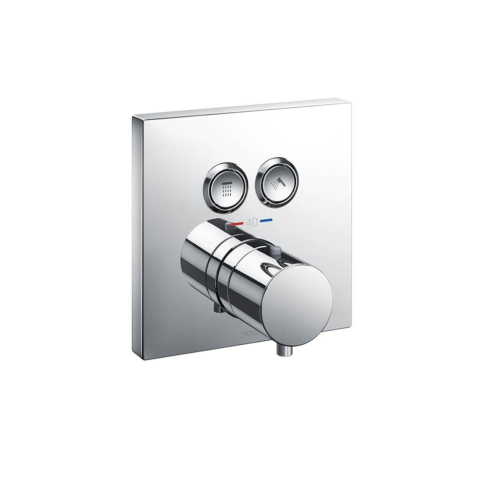 TOTO - Toto Square Thermostatic Mixing Valve With 2-Function Shower Trim, Polished Chrome - Polished Chrome