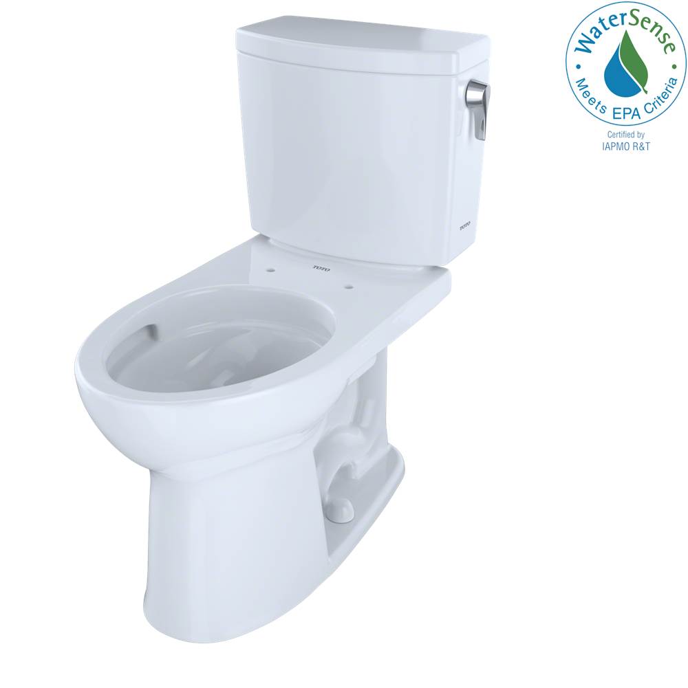 TOTO - Toto Drake II 1G Two-Piece Elongated 1.0 Gpf Universal Height Toilet With Cefiontect And Right-Hand Trip Lever, Cotton White - Cotton White