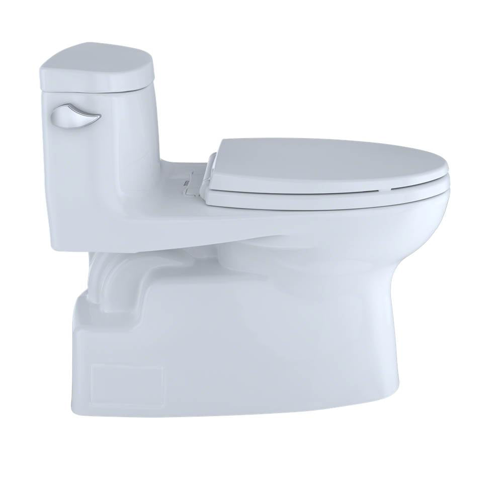 TOTO Carolina II One-Piece Elongated 1.28 GPF Universal Height Skirted Toilet with CeFiONtectE, Cotton White