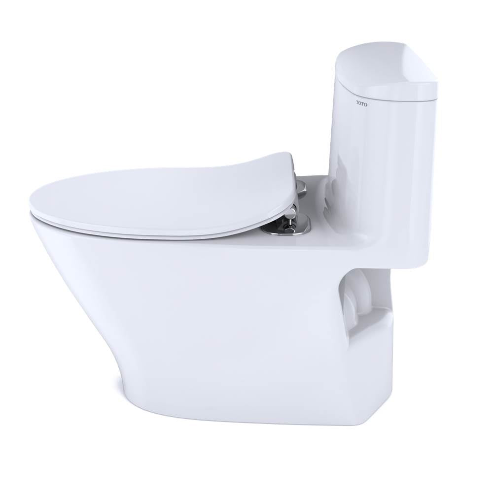 TOTO Nexus One-Piece Elongated 1.28 GPF Universal Height Toilet with CEFIONTECT and SS234 SoftClose Seat, WASHLET+ Ready, Cotton White