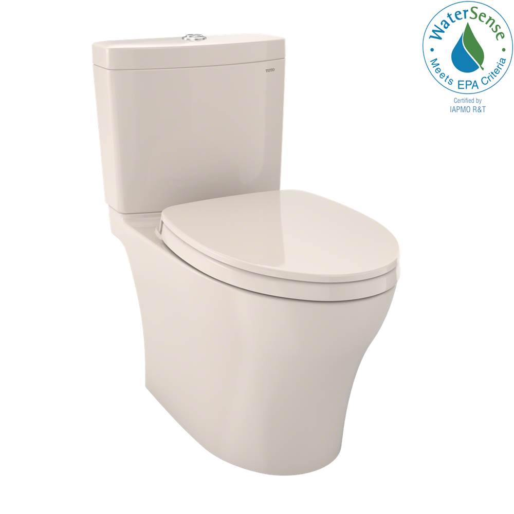 TOTO - TOTO Aquia IV WASHLET+ Two-Piece Elongated Dual Flush 1.28 and 0.9 GPF Toilet with CEFIONTECT, Sedona Beige - Sedona Beige