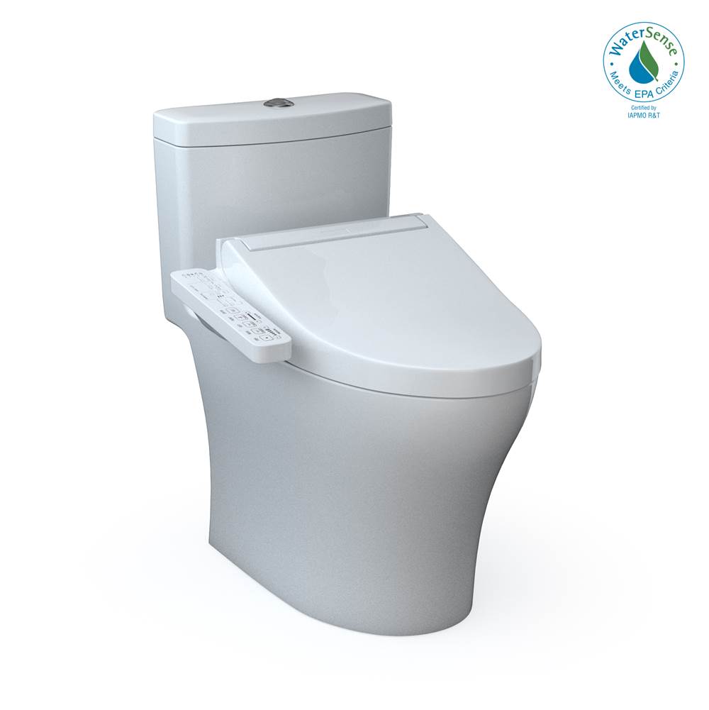 TOTO - Toto Washlet+ Aquia Iv One-Piece Elongated Dual Flush 1.28 And 0.9 Gpf Toilet And Washlet C2 Bidet Seat, Cotton White - Cotton White