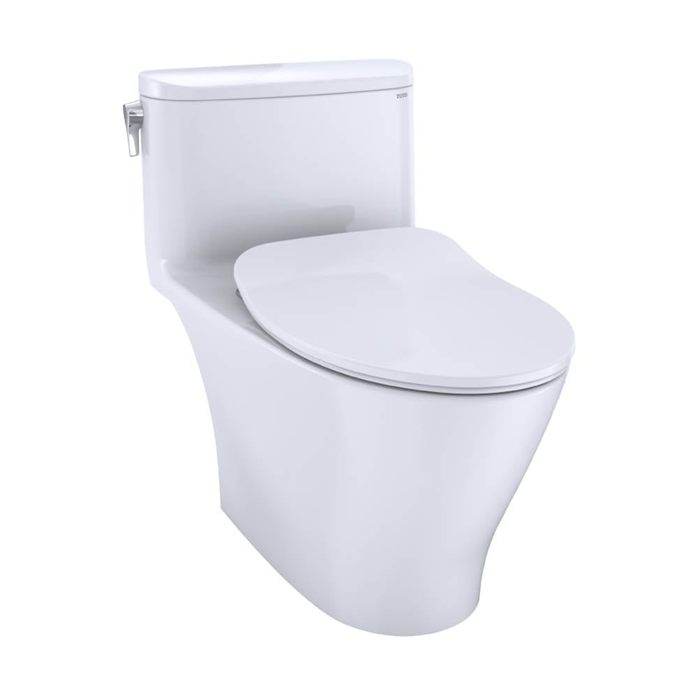 TOTO Nexus One-Piece Elongated 1.28 GPF Universal Height Toilet with CEFIONTECT and SS234 SoftClose Seat, WASHLET+ Ready, Cotton White