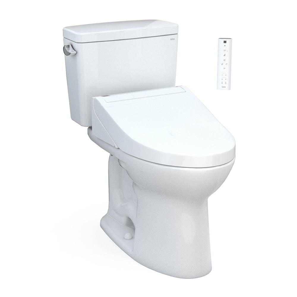 TOTO - Toto Drake Washlet+ Two-Piece Elongated 1.6 Gpf Universal Height Tornado Flush Toilet With C5 Bidet Seat, Cotton White - Cotton White