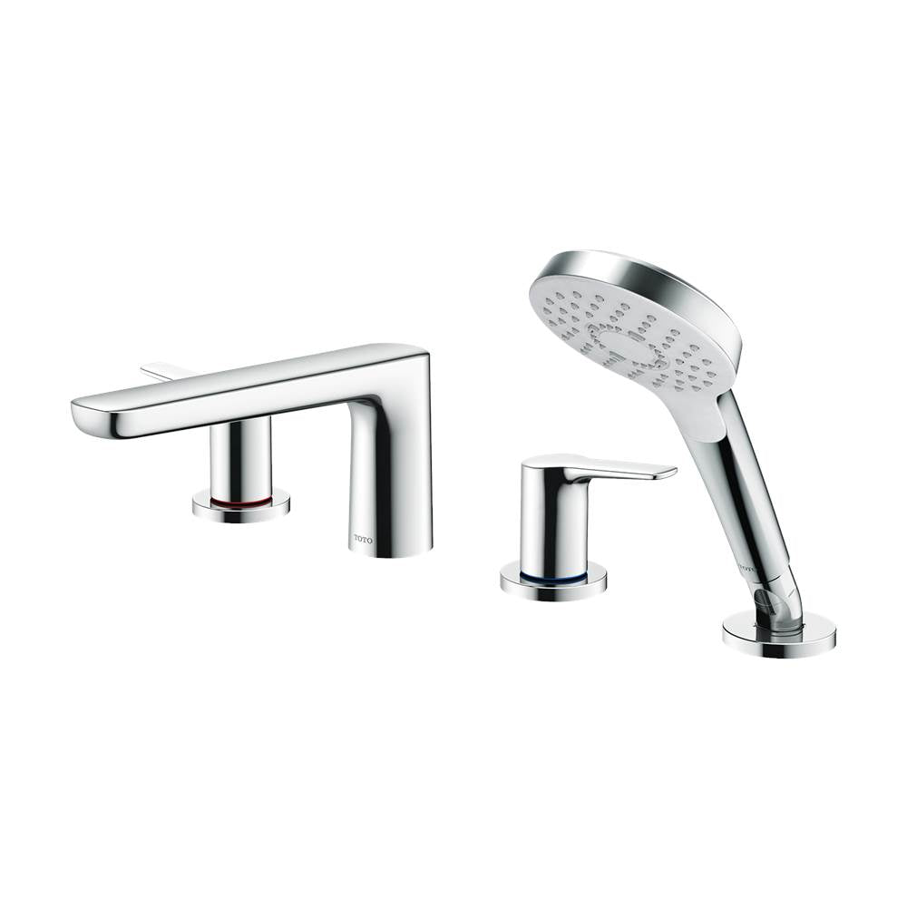 Toto Gs Four-Hole Deck-Mount Roman Tub Filler Trim With Handshower, Brushed Nickel