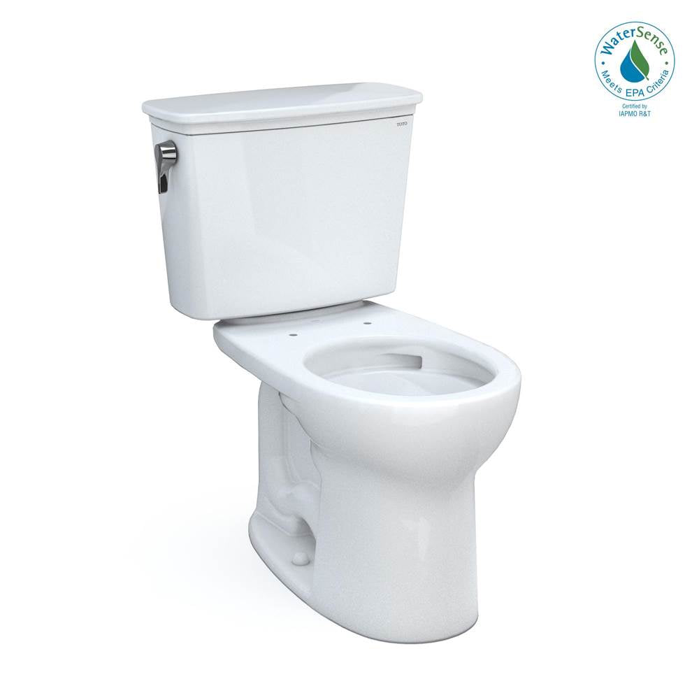 TOTO - Toto Drake Transitional Two-Piece Round 1.28 Gpf Universal Height Tornado Flush Toilet With Cefiontect, Cotton White - Cotton White