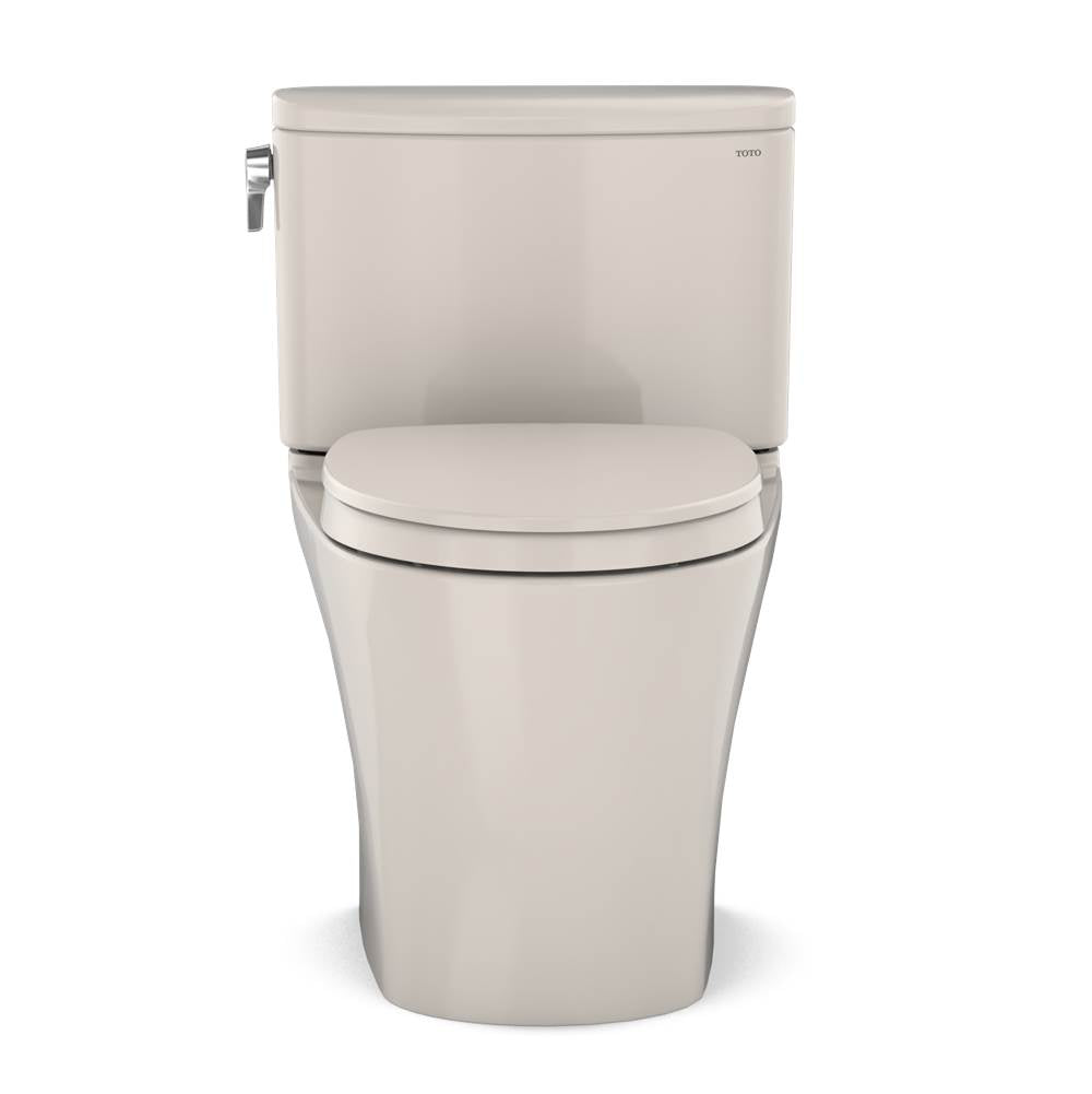 TOTO Nexus Two-Piece Elongated 1.28 GPF Universal Height Toilet with CEFIONTECT and SS124 SoftClose Seat, WASHLET+ Ready, Cotton White