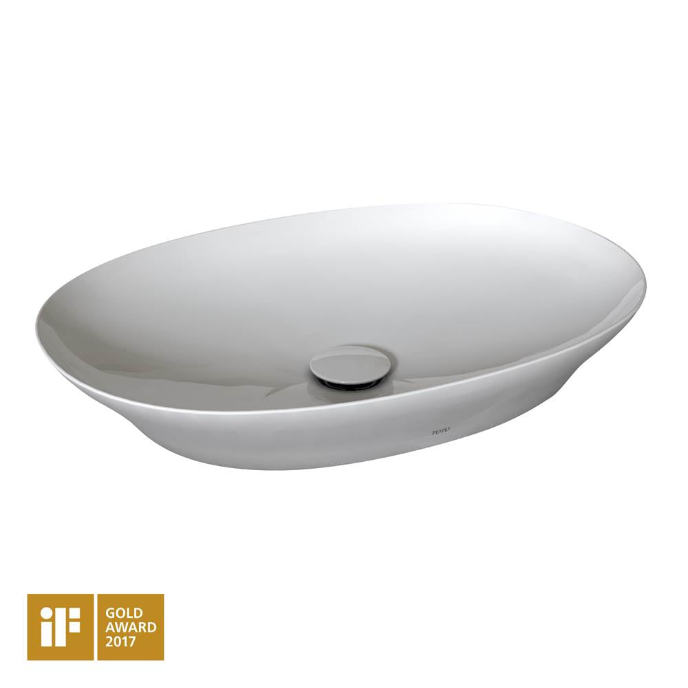 TOTO - Toto Kiwami Oval 24 Inch Vessel Bathroom Sink With Cefiontect, Cotton White - Cotton White