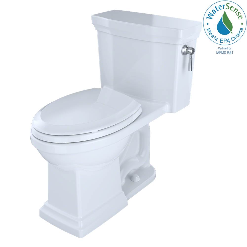 TOTO - TOTO Promenade II One-Piece Elongated 1.28 GPF Universal Height Toilet with CEFIONTECT and Right-Hand Trip Lever, Cotton White - Cotton White