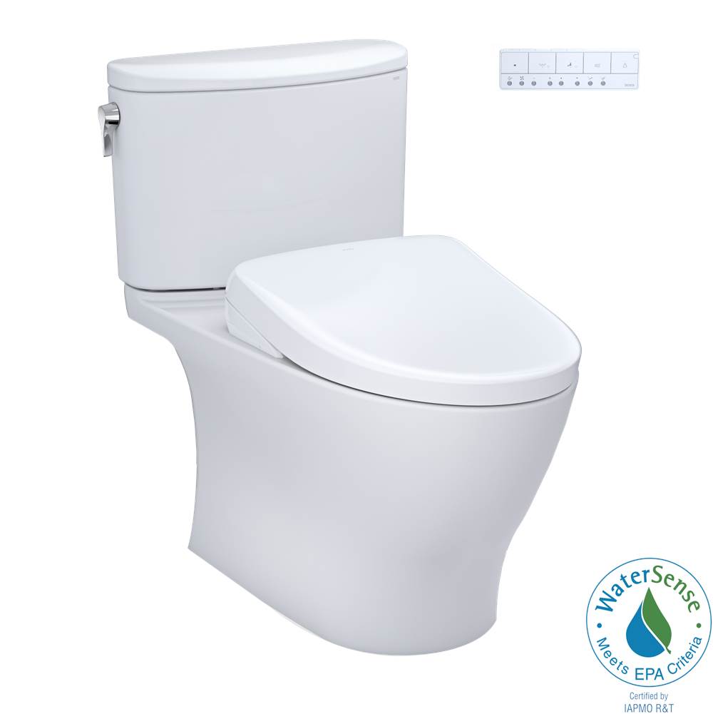 TOTO - TOTO WASHLET plus Nexus Two-Piece Elongated 1.28 GPF Toilet with Auto Flush S7A Contemporary Bidet Seat, Cotton White - MW4424736CEFGANo.01 - Cotton White