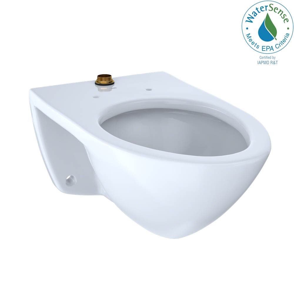 TOTO - Toto Elongated Wall-Mounted Flushometer Toilet Bowl With Top Spud, Cotton White - Cotton White