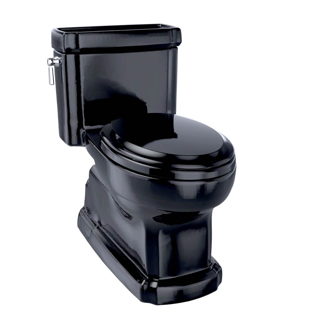TOTO - TOTO Eco Guinevere Elongated 1.28 GPF Universal Height Skirted Toilet with SoftClose Seat, Ebony - Ebony