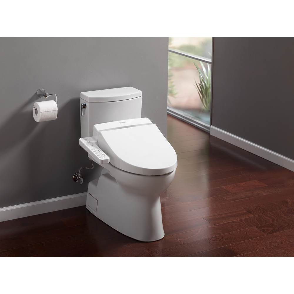 TOTO C100 WASHLET+ Ready Electronic Bidet Toilet Seat with PREMISTE, Elongated, Cotton White