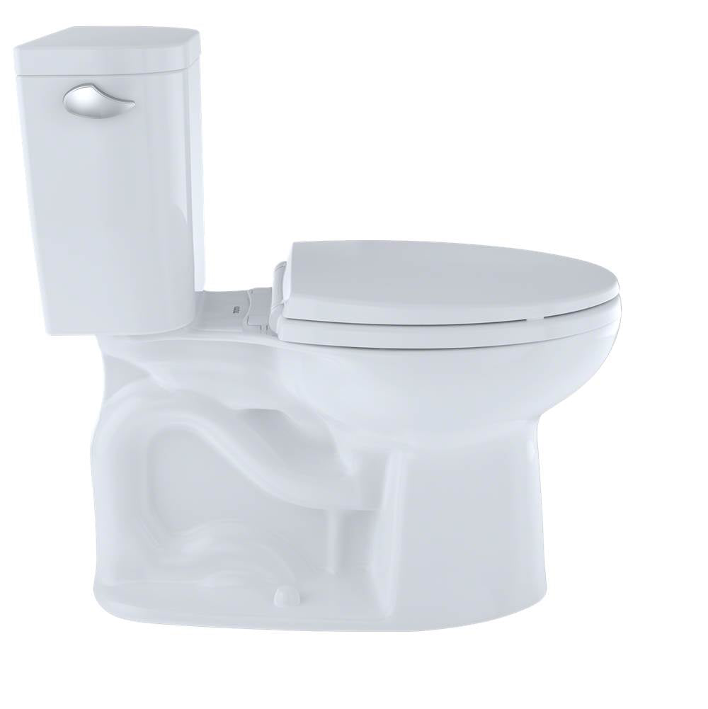 Toto EntradaE Two-Piece Elongated 1.28 Gpf Universal Height Toilet, Cotton White