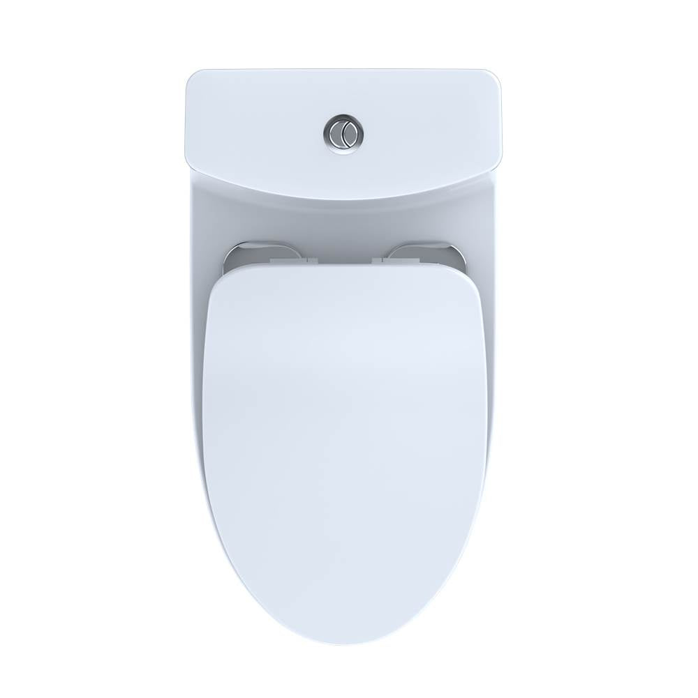 TOTO Aquia IV One-Piece Elongated Dual Flush 1.28 and 0.8 GPF Universal Height, WASHLET+ Ready Toilet with CEFIONTECT, Cotton White