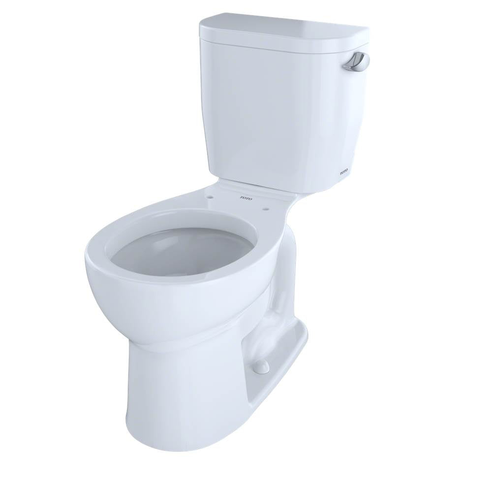 Toto EntradaE Two-Piece Round 1.28 Gpf Universal Height Toilet With Right-Hand Trip Lever, Cotton White
