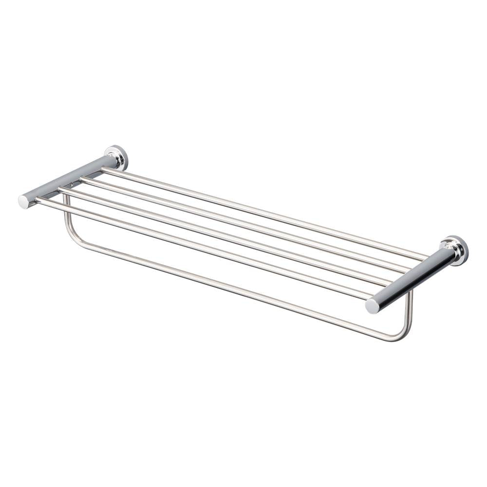 TOTO - Toto L Series Round Towel Shelf With Hanging Bar, Polished Chrome - Polished Chrome