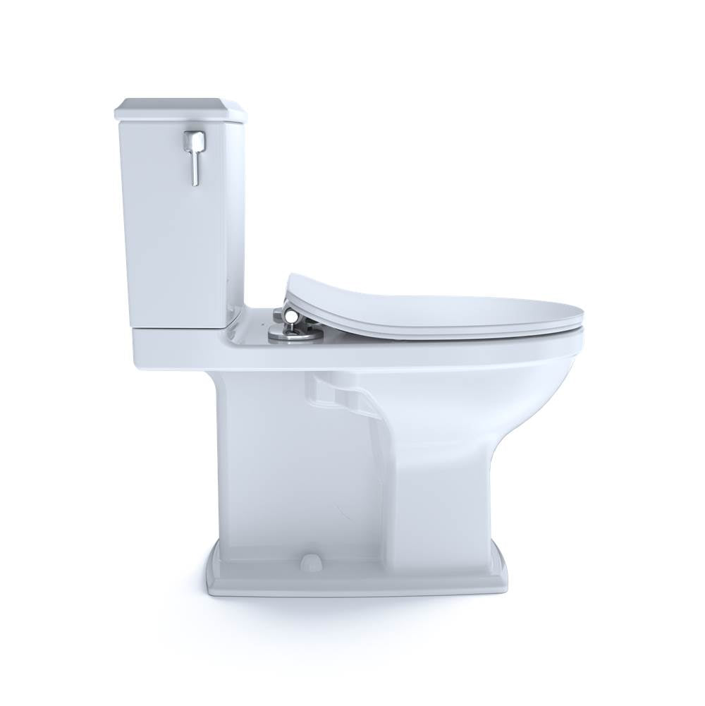 TOTO Connelly Two-Piece Elongated Dual Flush 1.28 and 0.9 GPF Toilet with CEFIONTECT, WASHLET+ Ready, Cotton White
