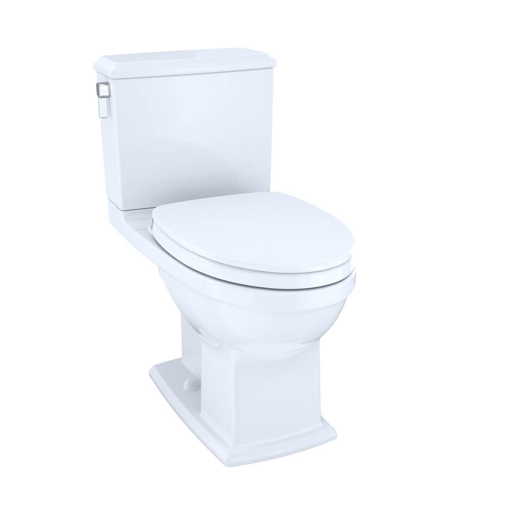 TOTO Connelly WASHLET+ Two-Piece Elongated Dual Flush 1.28 and 0.9 GPF Universal Height Toilet with CEFIONTECT and Right Hand Lever, Cotton White
