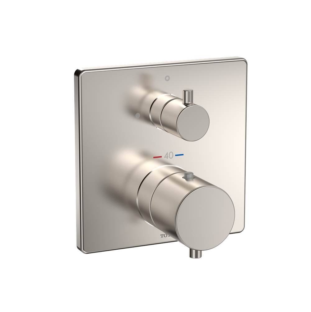 TOTO - Toto Square Thermostatic Mixing Valve With Volume Control Shower Trim, Brushed Nickel - Brushed Nickel