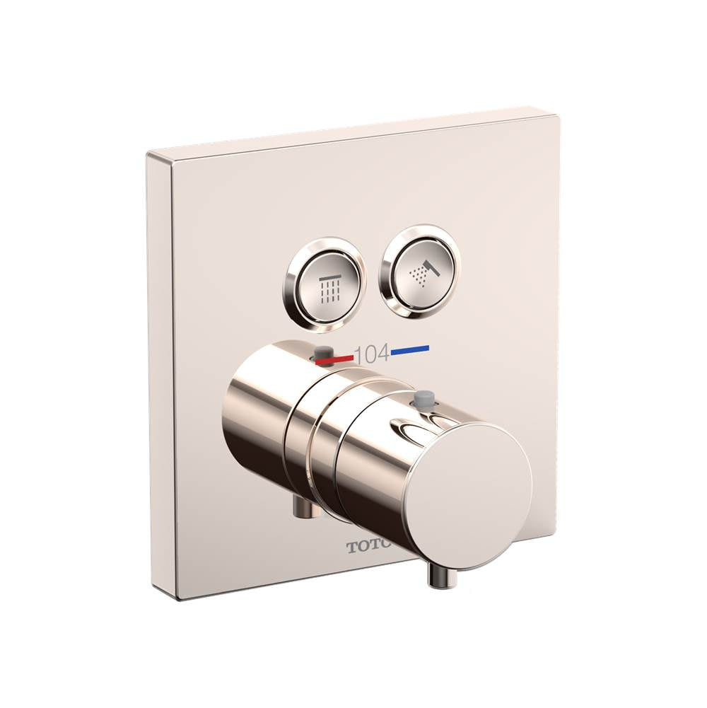 TOTO - Toto Square Thermostatic Mixing Valve With 2-Function Shower Trim, Polished Nickel - Polished Nickel