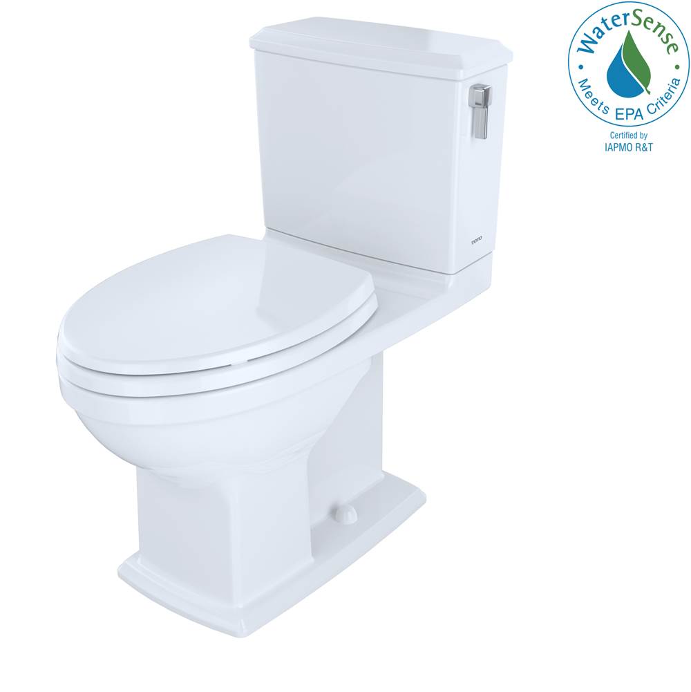 TOTO - TOTO Connelly WASHLET+ Two-Piece Elongated Dual Flush 1.28 and 0.9 GPF Universal Height Toilet with CEFIONTECT and Right Hand Lever, Cotton White - Cotton White