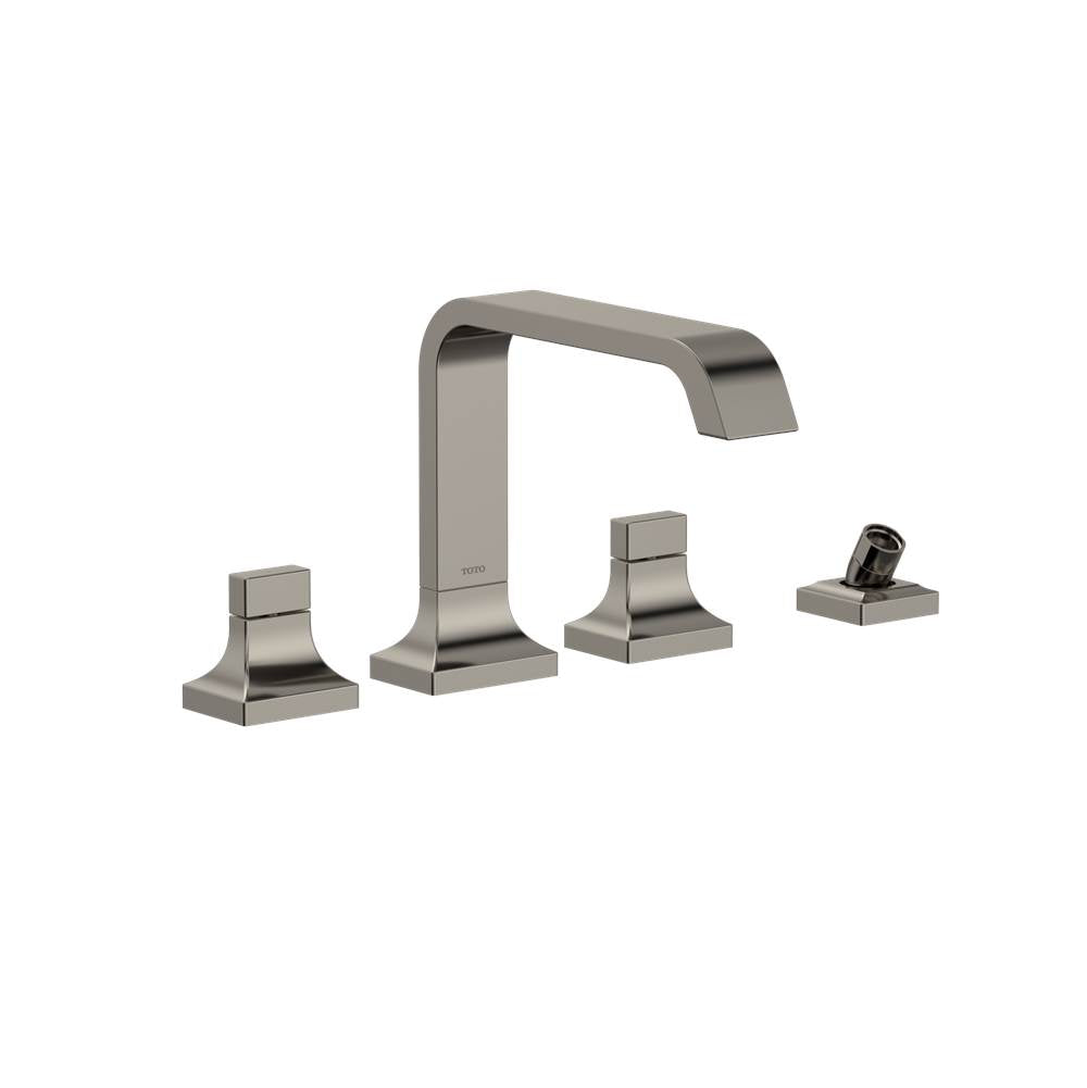 TOTO - Toto Gc Two-Handle Deck-Mount Roman Tub Filler Trim With Handshower, Polished Nickel - Polished Nickel