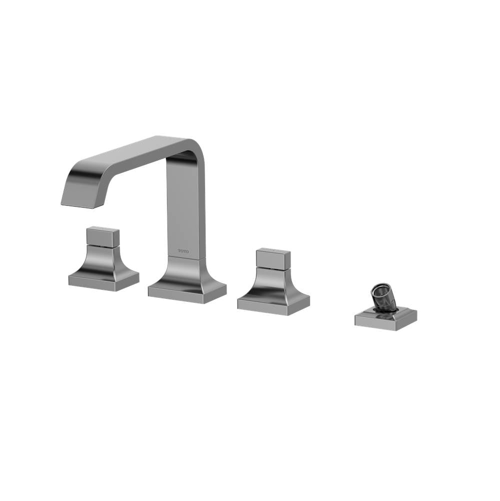 Toto Gc Two-Handle Deck-Mount Roman Tub Filler Trim With Handshower, Brushed Nickel