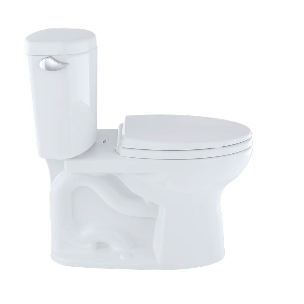 Toto Drake II Two-Piece Elongated 1.28 Gpf Universal Height Toilet With Cefiontect And Right-Hand Trip Lever, Cotton White