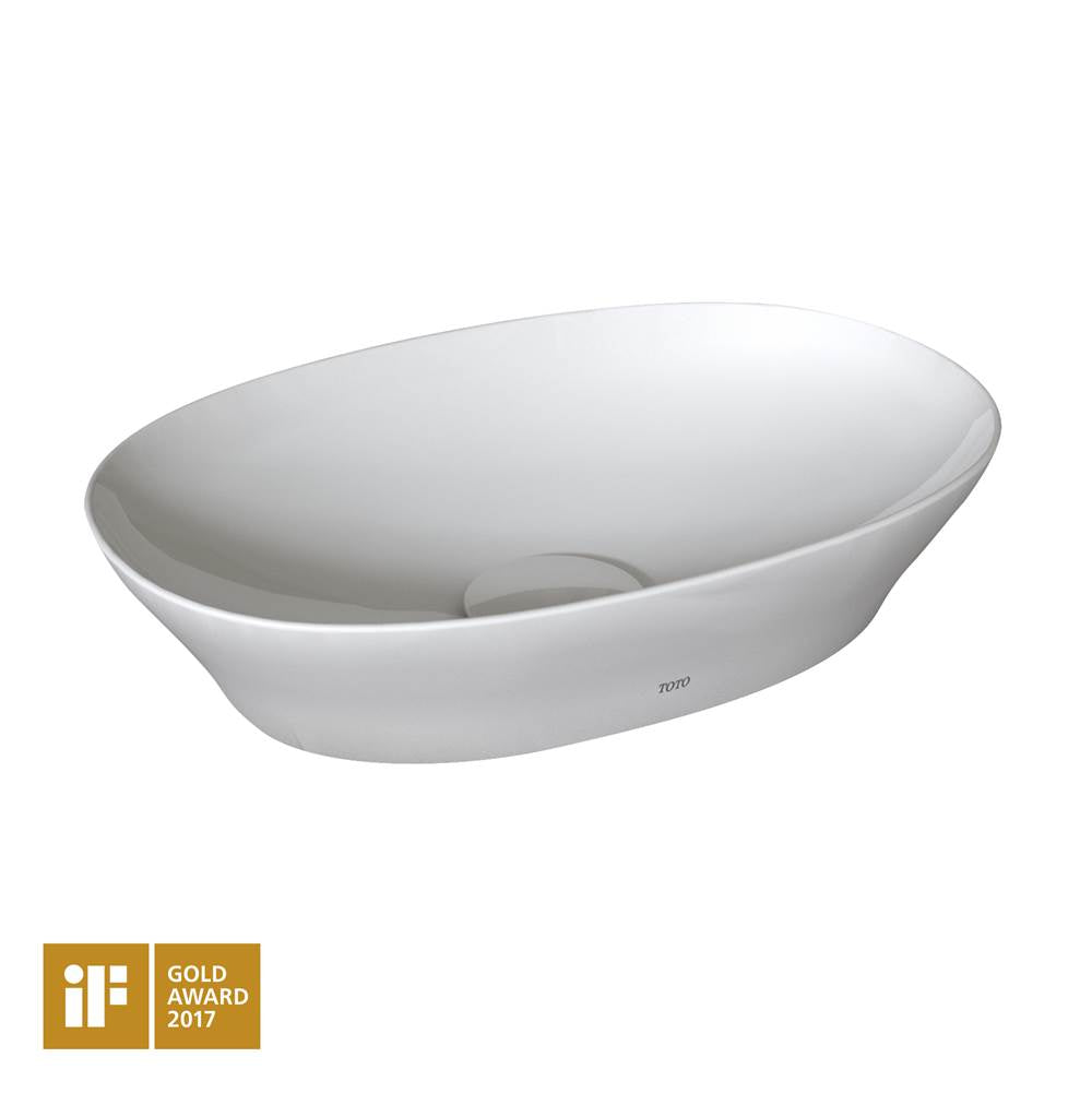 TOTO - Toto Kiwami Oval 16 Inch Vessel Bathroom Sink With Cefiontect, Cotton White - Cotton White