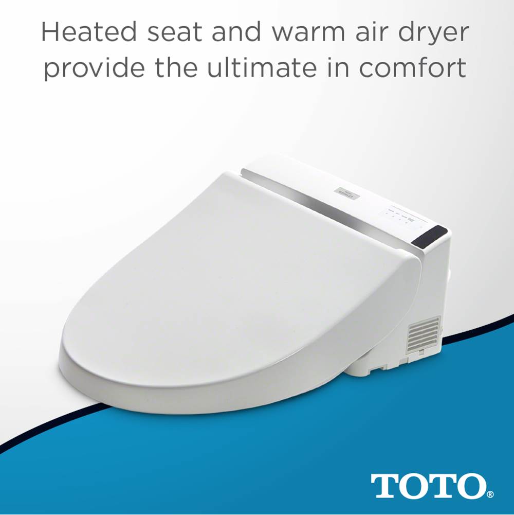 TOTO WASHLET C200 Electronic Bidet Toilet Seat with PREMIST and SoftClose Lid, Round, Cotton White