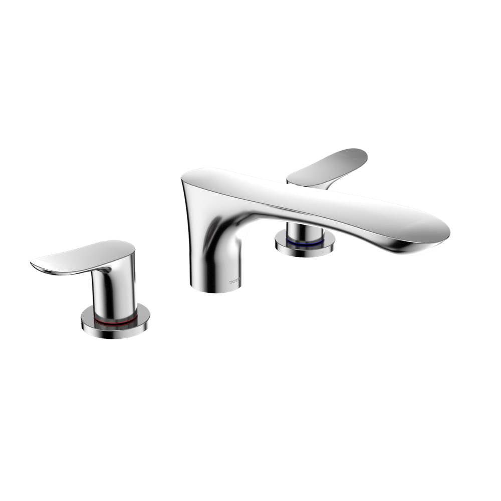 TOTO - Toto Go Two-Handle Deck-Mount Roman Tub Filler Trim, Polished Chrome - Polished Chrome