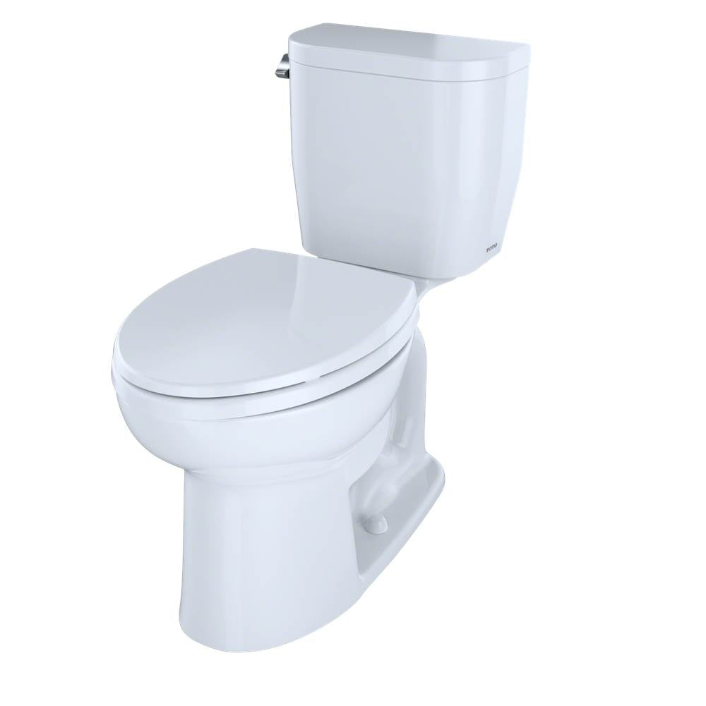 Toto EntradaE Two-Piece Elongated 1.28 Gpf Universal Height Toilet, Cotton White