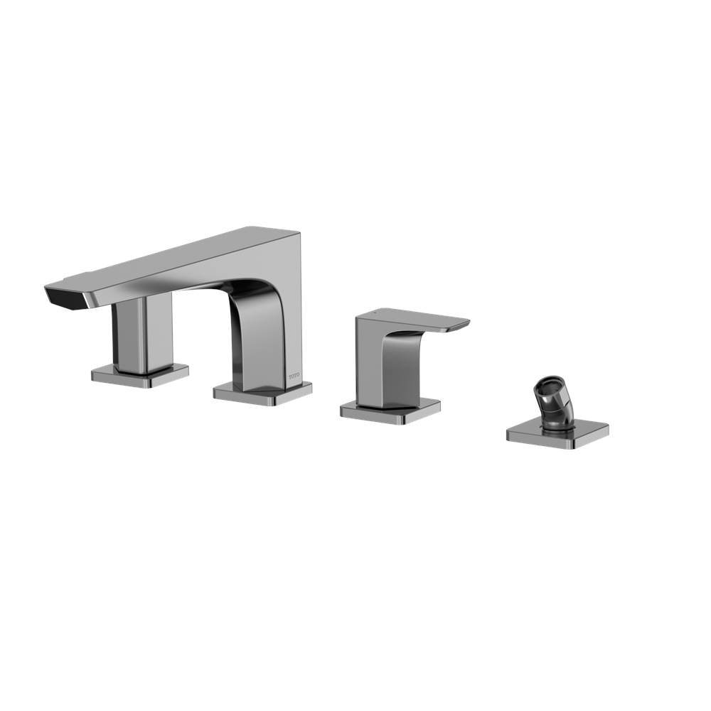 Toto Ge Two-Handle Deck-Mount Roman Tub Filler Trim With Handshower, Brushed Nickel