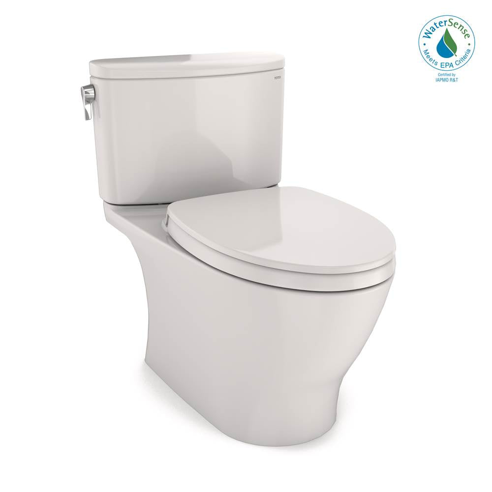 TOTO - TOTO Nexus Two-Piece Elongated 1.28 GPF Universal Height Toilet with CEFIONTECT and SS124 SoftClose Seat, WASHLET+ Ready, Colonial White - Colonial White