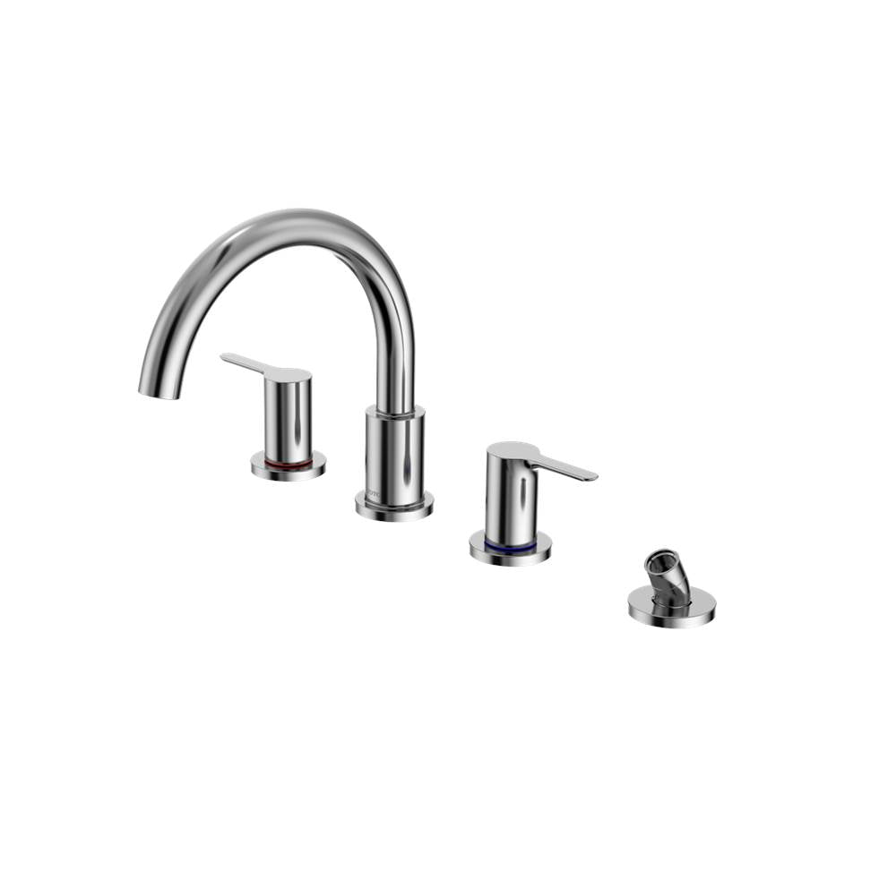 Toto Lb Two-Handle Deck-Mount Roman Tub Filler Trim With Handshower, Polished Chrome
