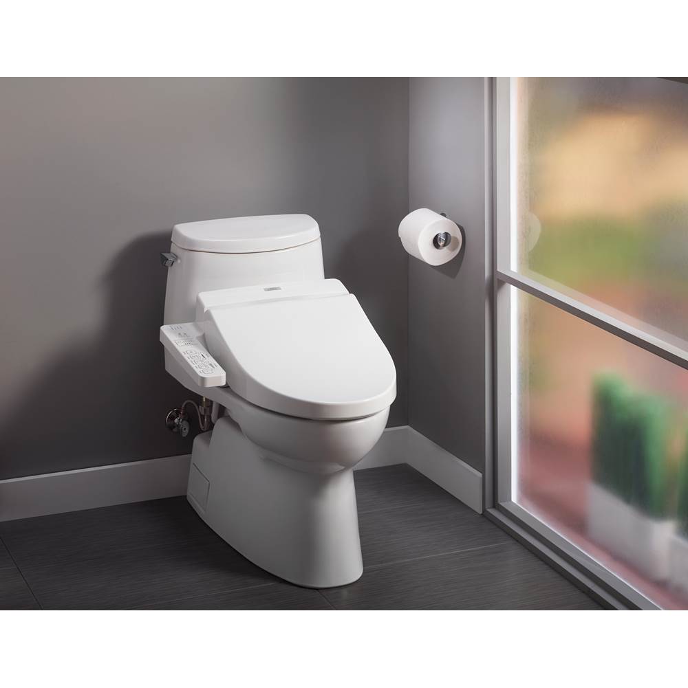 TOTO C100 WASHLET+ Ready Electronic Bidet Toilet Seat with PREMISTE, Elongated, Cotton White