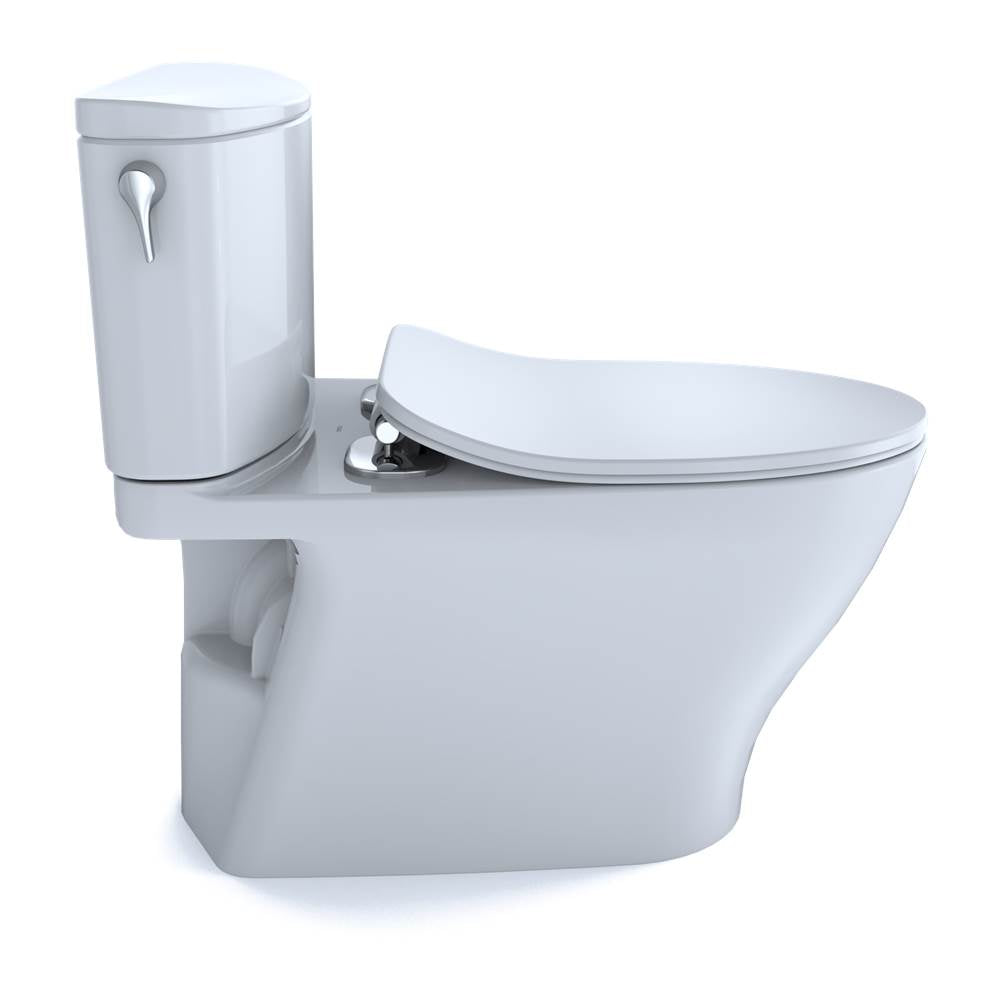 TOTO Nexus Two-Piece Elongated 1.28 GPF Universal Height Toilet with CEFIONTECT and SS234 SoftClose Seat, WASHLET+ Ready, Cotton White