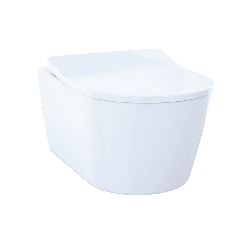 TOTO - TOTO RP Compact Wall-Hung Elongated Toilet and DuoFit In-Wall 0.9 and 1.6 GPF Tank System Copper Supply Line, Cotton White