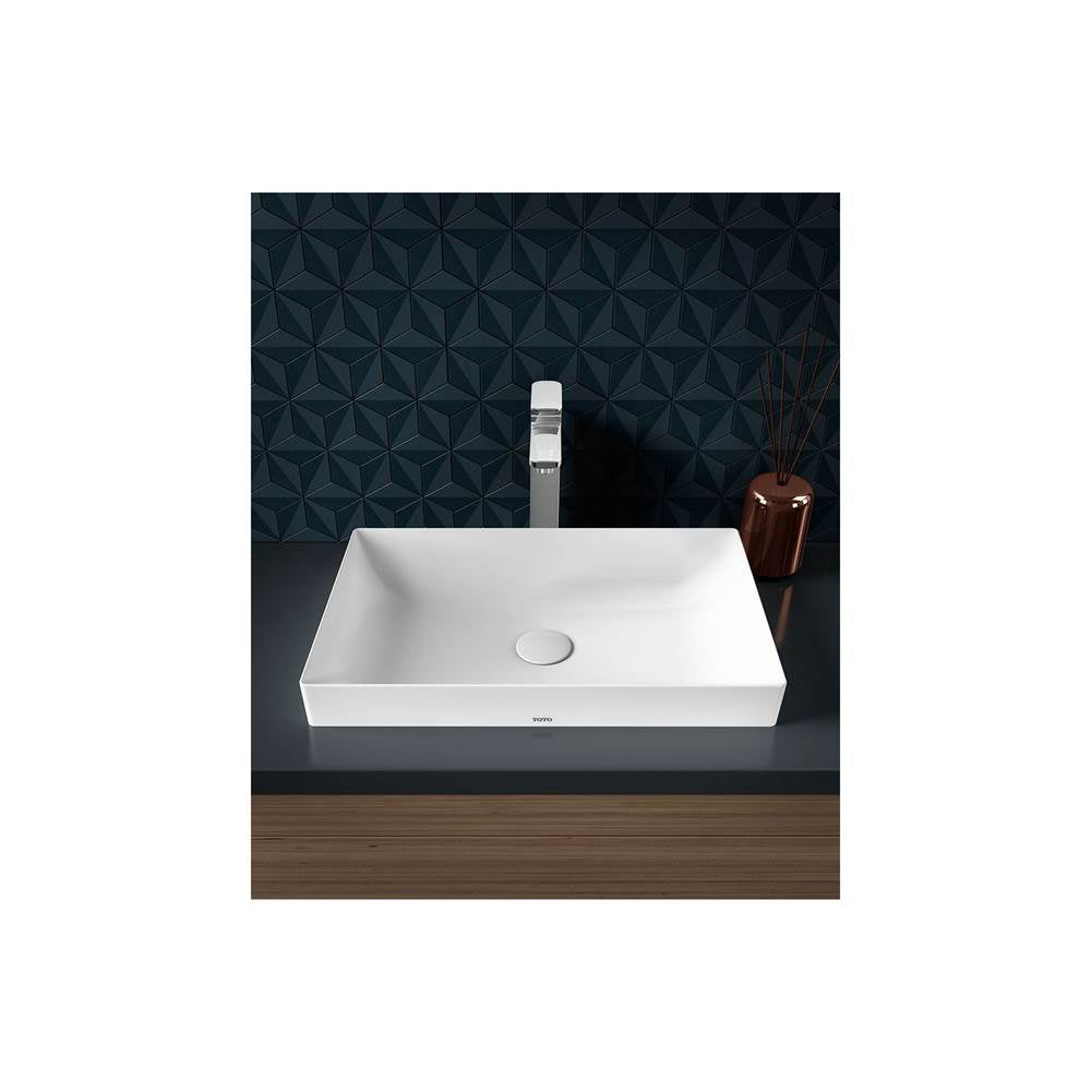 Toto Kiwami Rectangular 23'' Vessel Bathroom Sink With Cefiontect, Cotton White