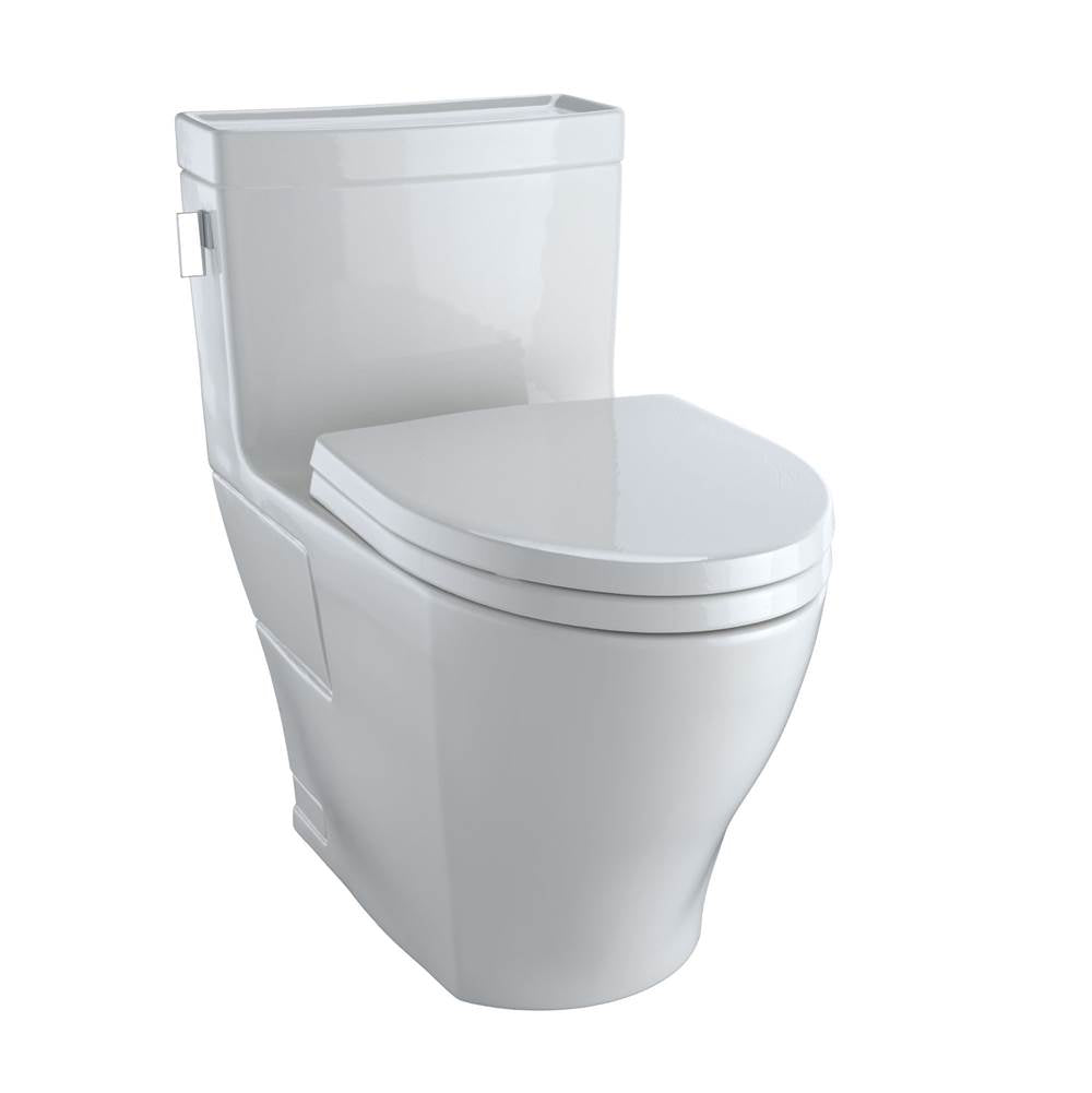 TOTO - TOTO Legato WASHLET+ One-Piece Elongated 1.28 GPF Universal Height Skirted Toilet with CEFIONTECT, Colonial White - Colonial White