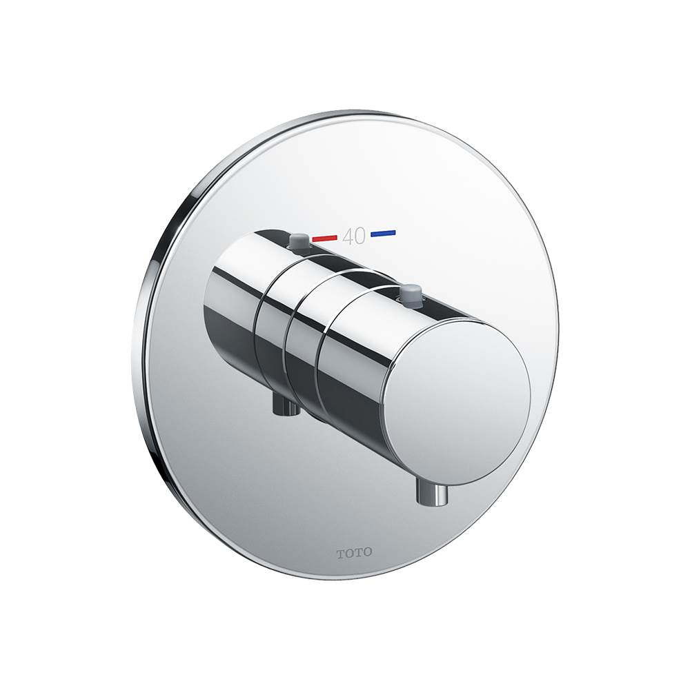 TOTO - Toto Round Thermostatic Mixing Valve Shower Trim, Polished Nickel - Polished Nickel