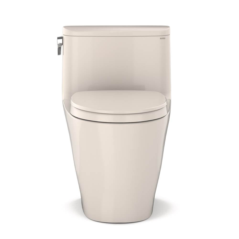 TOTO Nexus One-Piece Elongated 1.28 GPF Universal Height Toilet with CEFIONTECT and SS124 SoftClose Seat, WASHLET+ Ready, Cotton White