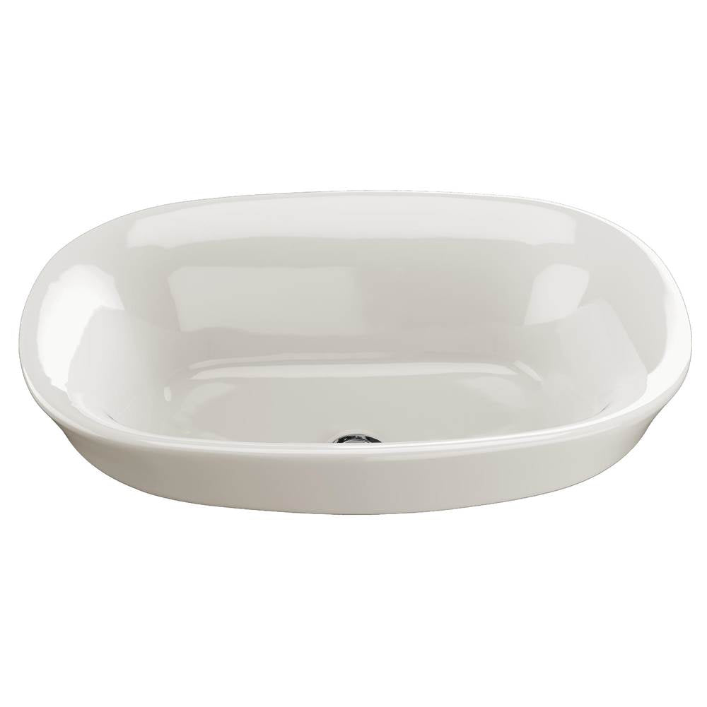 TOTO - Toto MarisE Oval Semi-Recessed Vessel Bathroom Sink With Cefiontect, Colonial White - Colonial White