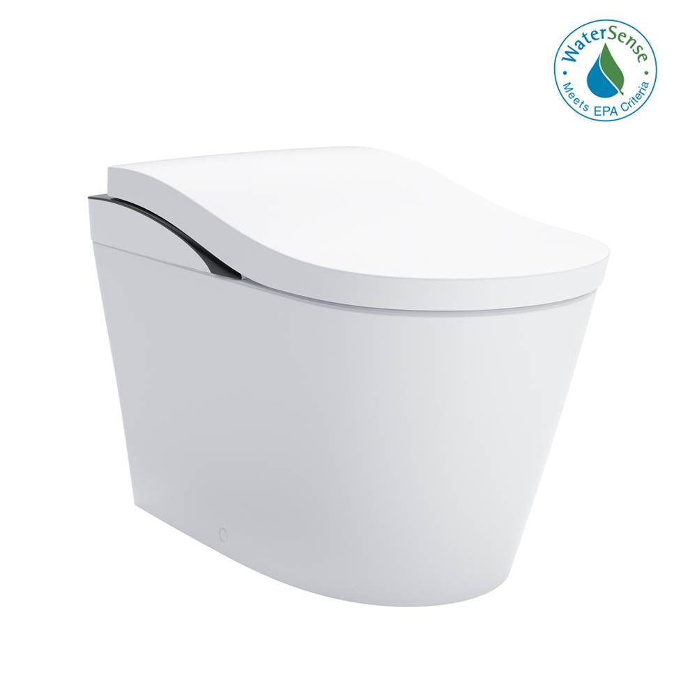 TOTO - TOTO Neorest LS Dual Flush 1.0 or 0.8 GF Integrated Bidet Toilet, Cotton White with Black Trim - MS8732CUMFGNo.01B - Cotton White