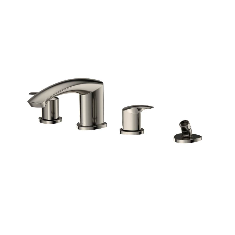 Toto Gm Two-Handle Deck-Mount Roman Tub Filler Trim With Handshower, Brushed Nickel