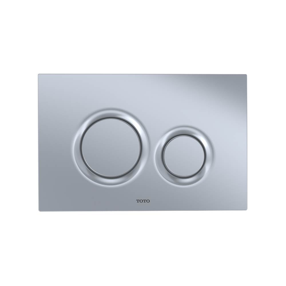 TOTO RP Wall-Hung D-Shape Toilet and DuoFit In-Wall 1.28 and 0.9 GPF Dual-Flush Tank System with Copper Supply, Matte Silver