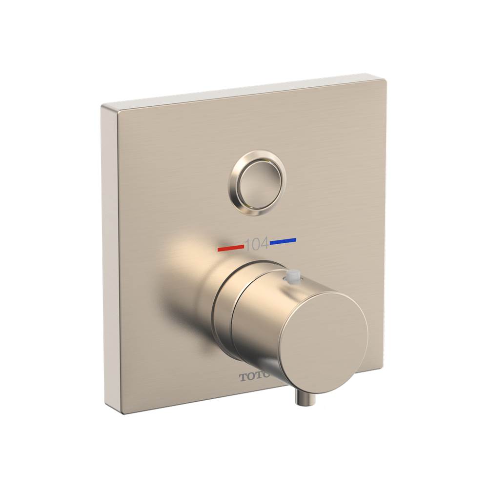 TOTO - Toto Square Thermostatic Mixing Valve With One-Function Shower Trim, Brushed Nickel - Brushed Nickel