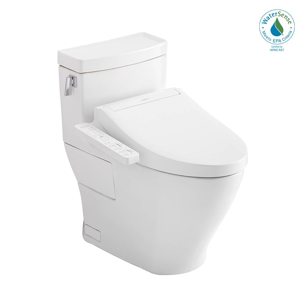 TOTO - TotoWashlet+ Legato One-Piece Elongated 1.28 Gpf Toilet And Washlet C2 Bidet Seat, Cotton White - Cotton White