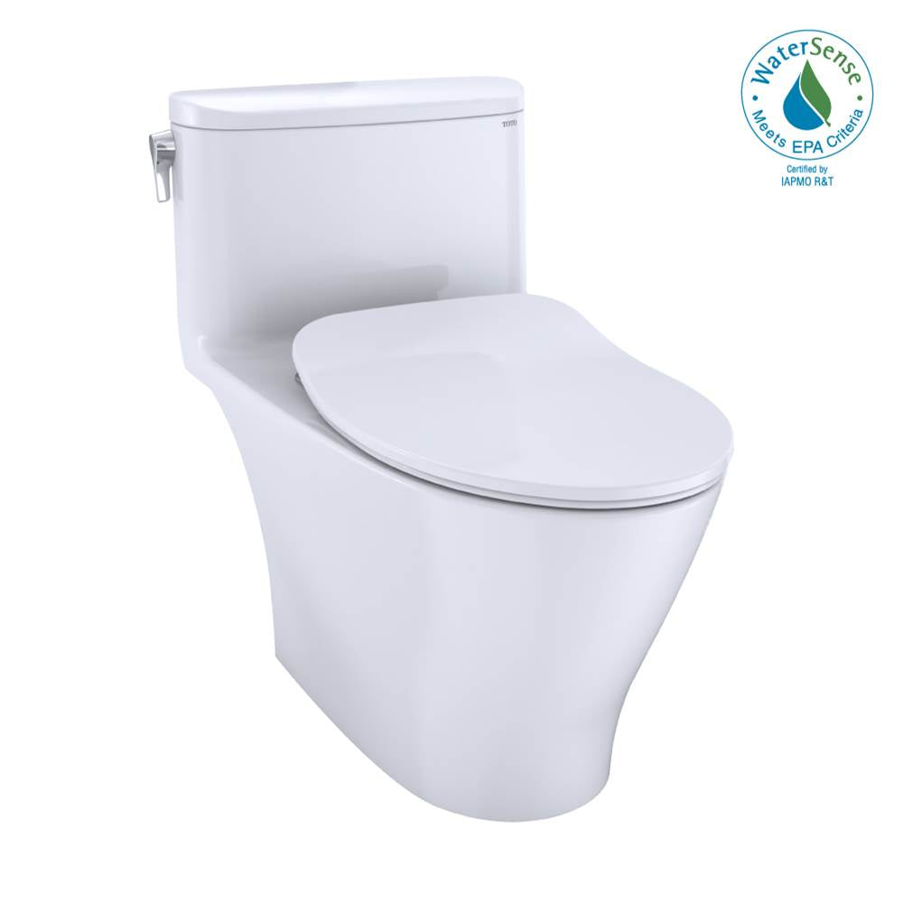 TOTO - TOTO Nexus One-Piece Elongated 1.28 GPF Universal Height Toilet with CEFIONTECT and SS234 SoftClose Seat, WASHLET+ Ready, Cotton White - Cotton White